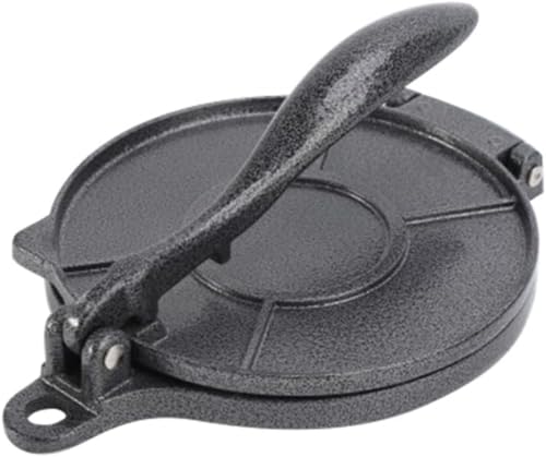 鋳鉄トルティーヤプレス マニュアル コーン トルティーヤ プレス ツール、トルティーヤ メーカー、小麦粉トルティーヤ プレス - インド風チャパティ、小麦粉トルティーヤを作るためのツール (ブラック 20cm)