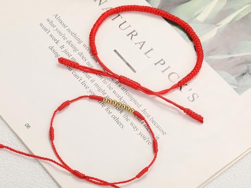 Bracelets for Women Kabbalah Red String Bracelet With Gold Bead 7 Knot Protection Bracelets Handmade Braided Jewelry Adjustable Amulet Good Luck Gift for Men3