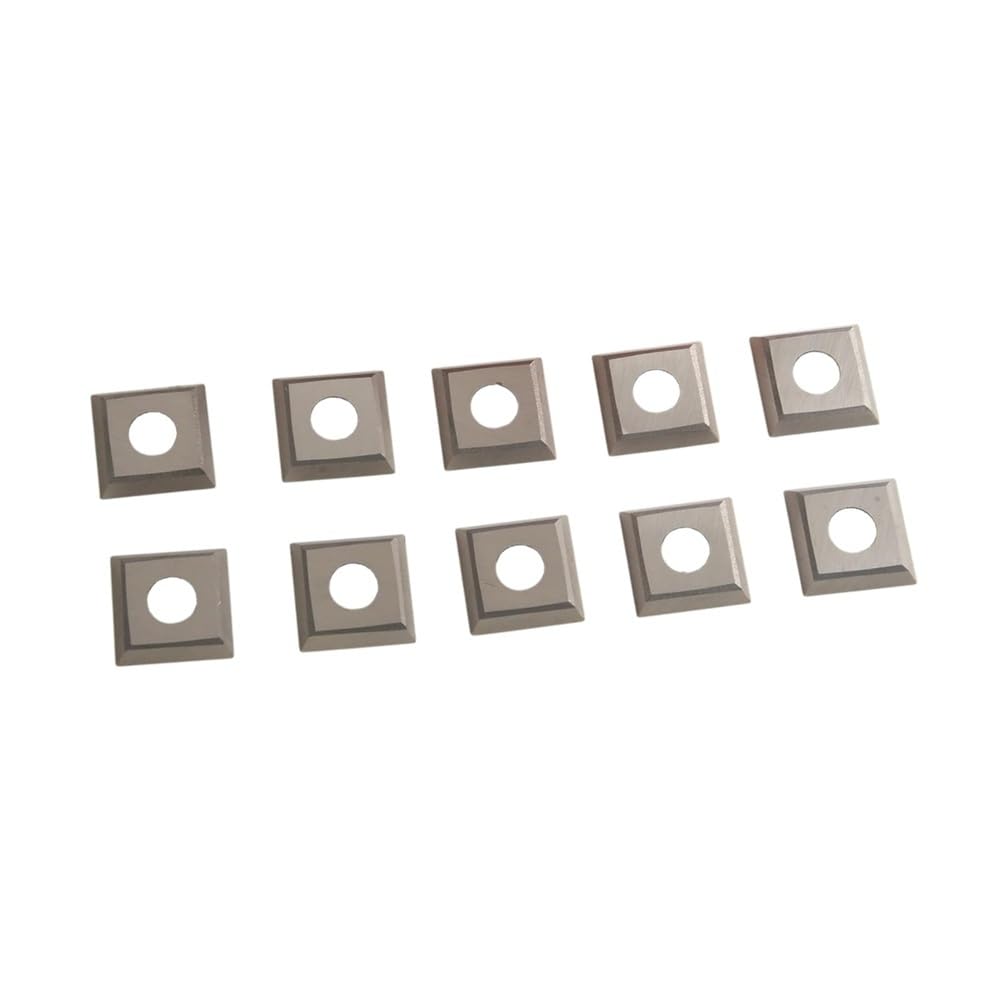 10pcs Wood Lathe Carbide Inserts Square Cutters, 15x15x2.5mm Turning Indexable Blades for Planer Head