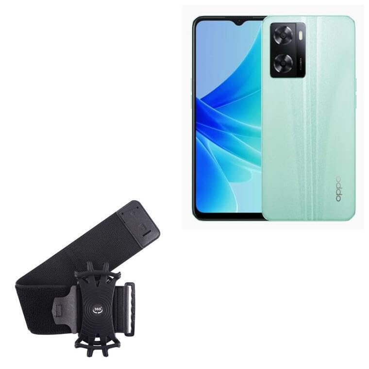 BoxWave Holster Compatible with Oppo A57 4G - ActiveStretch Sport Armband, Adjustable Armband for Workout and Running - Jet Black