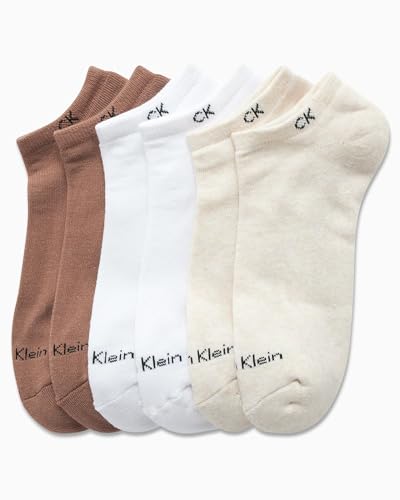 Image of Calvin Klein Womens No Show Socks - 6 Pack Breathable Cotton Blend Athletic Performance Low Cut Running Socks for Women