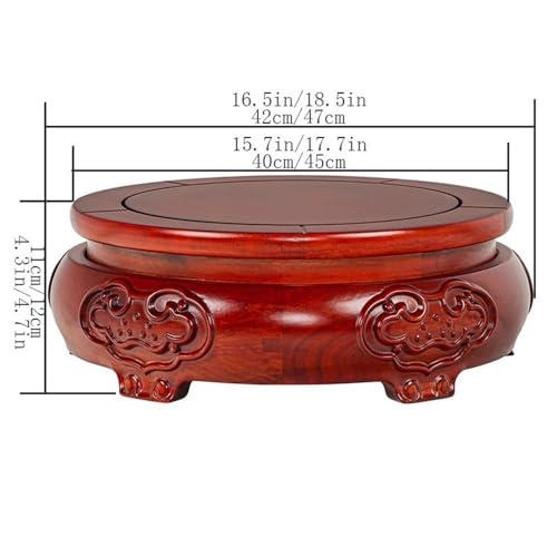 Bonsaï d'intérieur support bois table exposition présentoir rond pots - 3