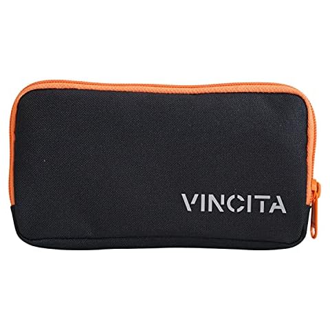 Vincita Essentials Case - Cycling Wallet Made from Tough 600D Polyester Water-Repellant Storage Pouch - Cards and Phone (Black/Orange) Cover