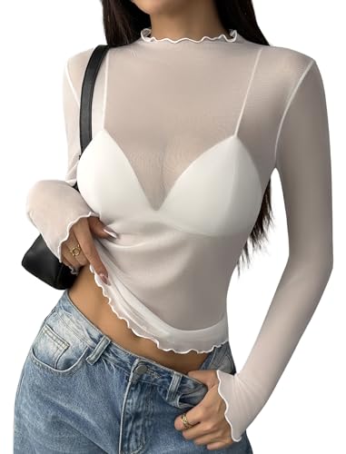 Zeagoo Maglietta Donna Trasparente Sexy
