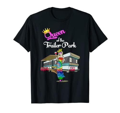 Queen of the Trailer Park Abreuvoir à vin teint Motif poussin hippie T-Shirt