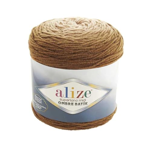 Alize SuperLana Midi Ombre Batik 25% Wool 75% Acrylic 1 Big Skien 300 g 570 m - 7356