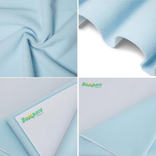 Image of Bumpers Waterproof Quick Dry Protector Dry Sheet |Breathable and Hypoallergenic Ultra Soft Fitted Baby Bed Protector Sheet for Toddler Children & Adult King Size (XXL, 260x200cm, Sea Blue)
