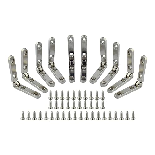 JUNENTER 10個入り 小型ヒンジ 90度装飾折りたたみヒンジ ジュエリーボックス 木製ケース チェスト ツールボックス用 ネジ付き 30x6mm/1.18"x0.24" アンティークブロンズ