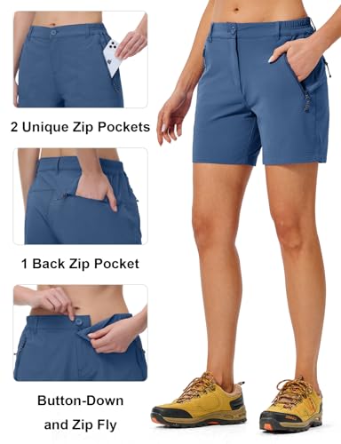 Image of TBMPOY Women's 6 inch Hiking Cargo Shorts Quick Dry with Pockets Work Golf Short Lightweight Outdoor Active Summer for Women