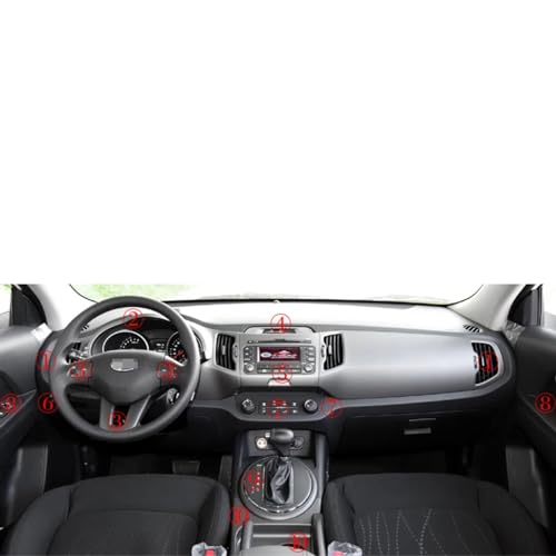 Panneau de commande central KIA Sportage R 2011-2017 habillage carbone 3D