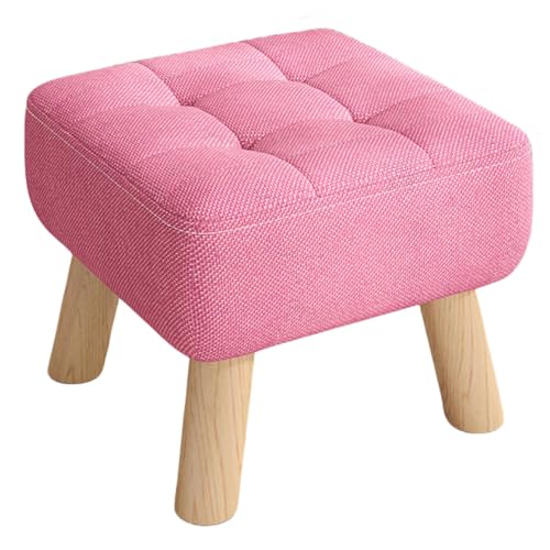 オットマン スツール 足置き フットスツール ソファスツール 低い腰掛け 滑り止め 取り外し可能 ンパクト リビング 玄関 寝室適用 低い 椅子 足置き台 耐荷重70kg (ローズレッド,26 cm(高さ))