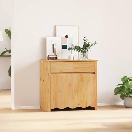 INLIFE Buffet Drammen Chêne 79 x 43 x 75,5 cm Bois de pin Massif