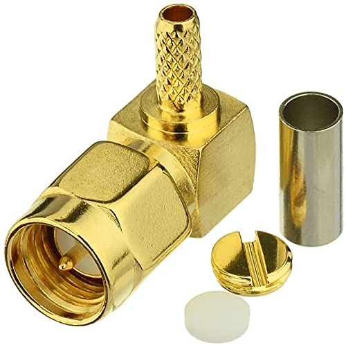 3AN Telecom SMA Male Crimp Right Angle RF Connector for RG316 RG174 LMR100 Coax Cable (250 PCS)-picture-14