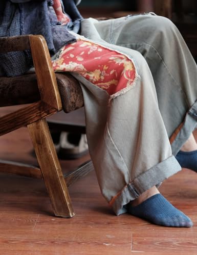 NFYM Womens Patchwork Cropped Jeans Frayed Patch Denim Elastic Waist Wide Leg Pants with Pockets2