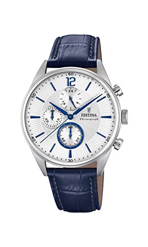 Preisvergleich Produktbild Festina Herren Chronograph Quarz Uhr mit Leder Armband F20286 / 1