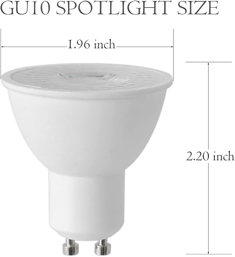 Miniatura 2 de Rysa Light Paquete de 10 focos LED GU10 de luz diurna, 5000 K regulables, iluminación empotrada equivalente a 5.5 W 50 W, 500 lúmenes, ángulo de haz