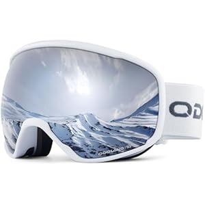 Odoland Maschera da Sci con Telaio per Adulto e Giovani - Grande Lente Sferico, Occhiali da Sci a Doppia Strati con Protezione UV400 e OTG Disign, Maschera da Snowboard con Stile Classico Le