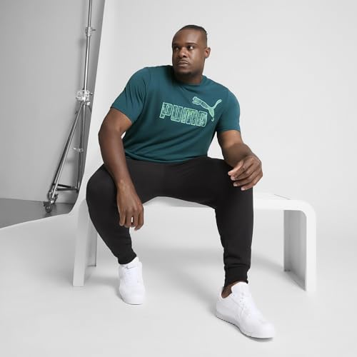 T-Shirt Graphique PUMA Homme Vert Froid XL Tall vêtement coupe longue grande taille - 4
