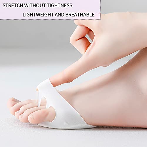 Image of Ball of Foot Cushions Honeycomb Fabric Metatarsal Pads Invisible Socks Pads for Women and Men Reusable Forefoot Pads (5 Pairs-White)