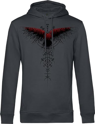 Jersey vikingo orgánico: sangre - sudadera con capucha de cuervo