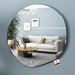 Albatros Designerspiegel Asymmetrisch 66 x 63 cm – Wandspiegel oder Türspiegel, Moderne organische Form – Spiegel Oval und Groß – Asymmetrischer Spiegel unförmig und Rahmenlos, Mirror Wall