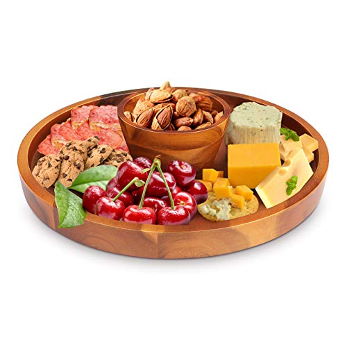 Wood Cheese Board, AIDEA Acacia Wood Cheese Board Cake Stand for Party, Charcuterie