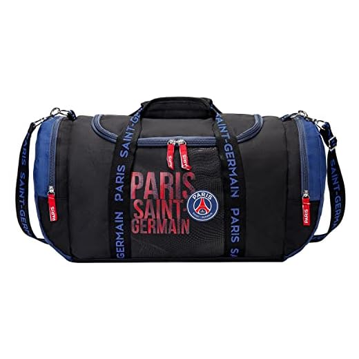 PARIS SAINT-GERMAIN Pequeña bolsa de deporte PSG – Colección oficial, negro, 26 x 50 x 26 cm