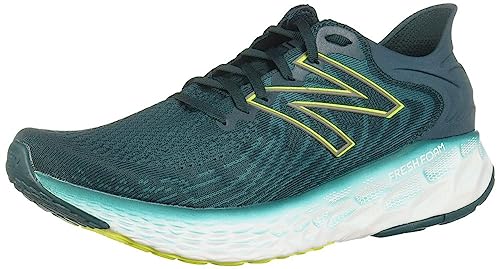 New Balance Schiuma Fresca 1080 V11, Scarpe da Corsa Uomo, Trek/Giallo Zolfo, 44.5 EU