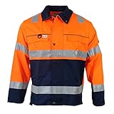 65% Polyester, 35% Baumwolle Fristads Kansas 100485 Warnjacke Kwintet 4829 Orange/Blau, Größe:XL