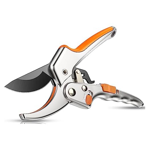 Pruning Shears, Kenossion Gardening Tools - Garden Shears with Ratchet Anvil, Professional Pruners for Gardening, Garden Clippers/Pruning Scissors with Stainless Steel Blades & Non-slip Handle