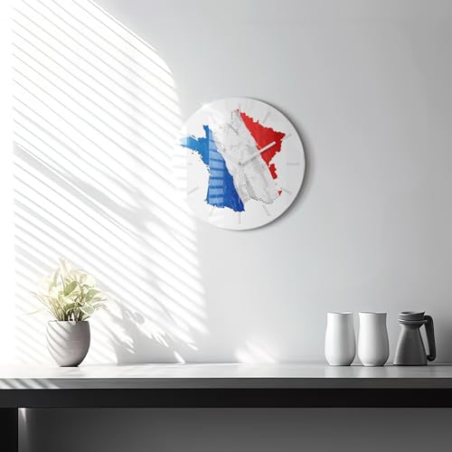 Horloge moderne 30 cm silencieuse Wallfluent verre élégant