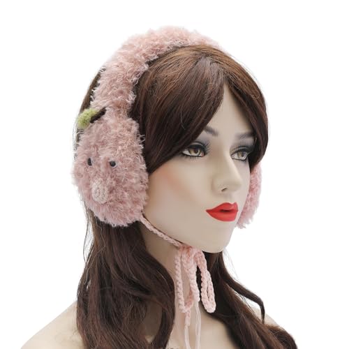 ZLYC Winter Bandless Faux Fur Earmuffs Chin Tie Foldable Ear Warmers for Women Girls3
