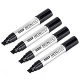 Picture of ZEYAR Permanent Markers Pen, JUMBLE Size, Aluminum Barrel, Set of 4, Premium Waterproof & Smear Proof Markers, Writes on most surfaces (4 Black Colors)