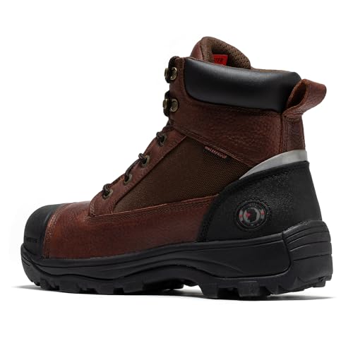 ROCKROOSTER Daviston Men's Composite Toe Work Boots Waterproof (HYDROGUARD) Wide Width Brown Oiled Full Grain Leather AT8723