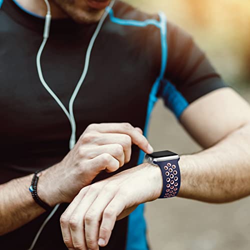 Image of Lerobo Sport Band Compatible with Apple Watch Band Ultra 49mm 45mm 44mm 42mm 41mm 40mm 38mm for Men Women,Soft Silicone Breathable Strap Sport Band for iWatch Ultra 2 SE Series 9 8 7 6 5 4 3 2 1