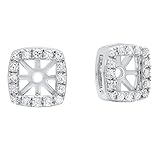Dazzlingrock Collection 0.18 Cttw 10K Round White Diamond Removable Jackets For Stud Earrings, Solid White Gold