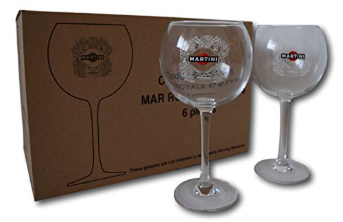 Verres à Martini Ballon - Lot de 6 Verres à Cocktail et Long Drink Balloon