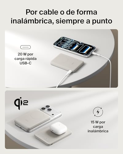 Batería Magnética Delgada Belkin Qi2 5000mAh que Elimina Cables en iPhone y Android 4