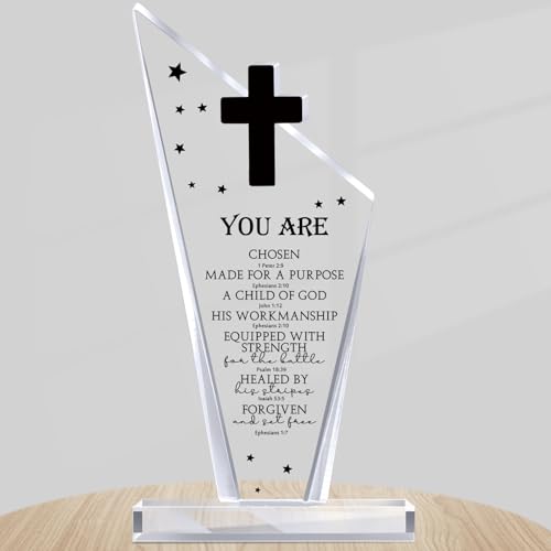Kosiz Christian Gift Pastor Appreciation Decorations Acrylic Cross Plaques for