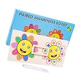 HOLIDYOYO 1 セット 花合わせパズル サイトワードゲーム キッズパズル キッズナンバーパズル 三次元 コグニティブボード ジグソーパズル おもちゃ 子 学習ボード 木