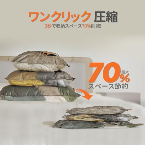 Vacbird 衣類圧縮袋 充電式電動ポンプ付き 10枚セット