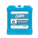 Cool Coolers by Fit + Fresh, XL Cooler Ice Block, Large and Powerful Ice Pack, Perfect for Insulated Cooler, Beach Bag, Backpack Cooler & Travel, 1PK, Blue