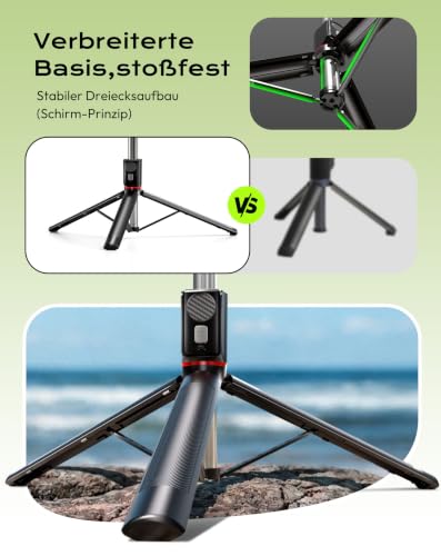 Selfie Stick & Handy Stativ bis 170cm 3-in-1 für Smartphone – Ansicht 4