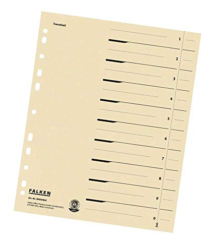 Preisvergleich Produktbild 100 FALKEN Trennblätter / hellchamois / 180 g / m² / DIN A4