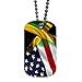 BleuReign(TM) Mixed USA and Jamaica Flag Single Sided Metal Military ID Dog Tag with Beaded Chain