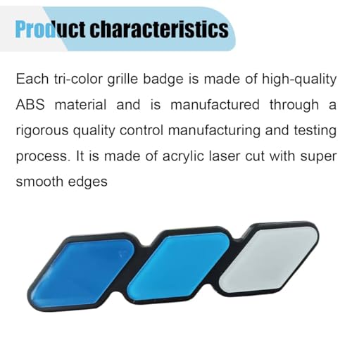 Image of Car Grille Decoration Badge - Tri-Color Grille Badge Emblem Front Grille Insert Trims - Car Truck Label Decoration Accessories Fit for Tacoma 4Runner Tundra Sequoia Rav4 Highlander (Blue)