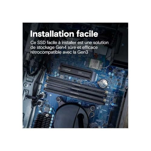 Image of Crucial P310 1TB PCIe Gen4 2280 NVMe M.2 SSD with heatsink