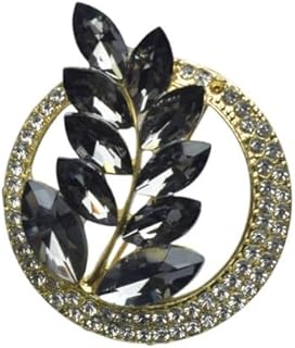 Gold Plated Circle Brooch With Tree Leaf Style For Girl