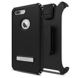 Seidio Dilex Case and Holster Combo with Kickstand for Apple iPhone 7 Plus and iPhone 8 Plus (Black/Black)