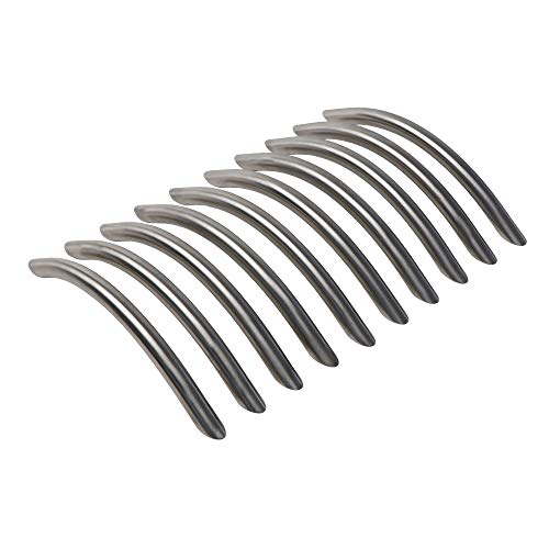 Preisvergleich Produktbild Gedotec Küchengriff Edelstahl Schrankgriff rund Schubladengriff Schranktür - LORA / Möbelgriff Edelstahl matt gebürstet / Griff Ø 10 mm / Lochabstand 96 mm / 10 Stück - Bogengriff mit Schrauben